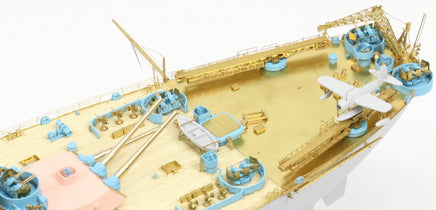 1/350 Pontos Model USS BB-59 Massachusetts 1945 Detail up set (Teak Tone) 37037FN