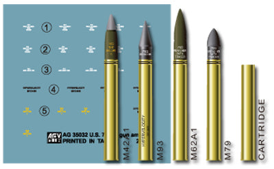 1/35 AFV U.S. 76mm Gun Ammo Set (Brass) - AG35032