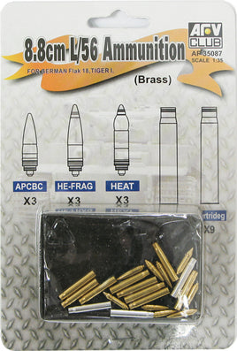 1/35 AFV German 8.8cm/L56 Ammo Set (Brass+Aluminum) - AF35087