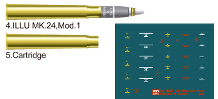 1/35 AFV U.S. 3in. Gun Ammo Set (Brass) - AG35031