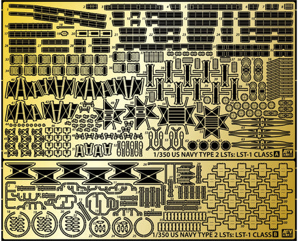 1/350 AFV Photo-Etched Conversion Kit For US Navy Type 2 LSTs - AG35050 - MPM Hobbies