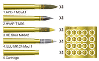 1/35 AFV U.S. 3in. Gun Ammo Set (Brass) - AG35031