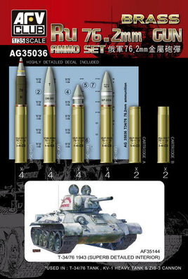 1/35 AFV Russian 76.2mm Gun Ammo Set (Brass) - AG35036