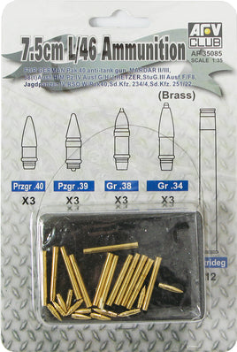 1/35 AFV German 7.5cm/L46 Ammunition (Brass) - AF35085