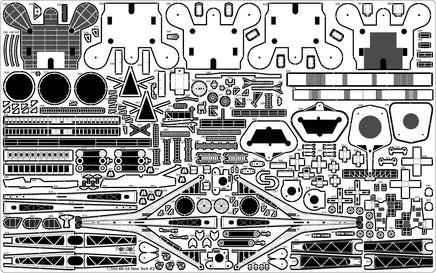 1/350 Pontos Model USS BB-34 New York 1944 Detail up set (20B Deck Blue Decl) 35023FB