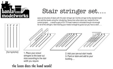 O Scale Banta Modelworks Stair Stringers 728