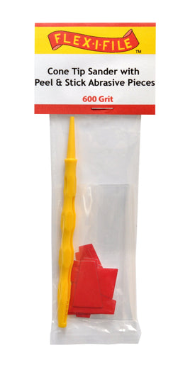 Alpha Abrasives 600 Grit Cone Tip Sander with Peel & Stick Pieces - CS600