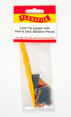 Alpha Abrasives Assorted Grits Cone Tip Sander with Peel & Stick Pieces  - #CS321