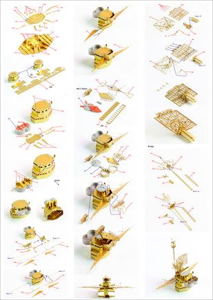 1/350 Pontos Model USS BB-34 New York 1944 Detail up set (Teak tone Deck) 35023FN