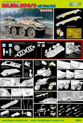 1/35 Dragon Models Sd.Kfz.234/3 Mit 7.5cm KwK - 6964