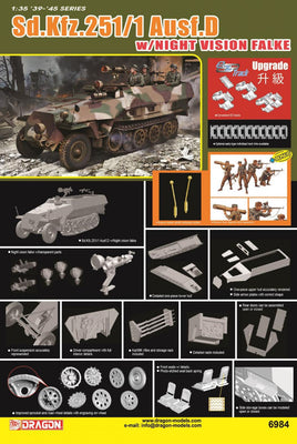 1/35 Dragon Models Sd.Kfz.251/1 Ausf.D w/Night Vision Falke - 6984