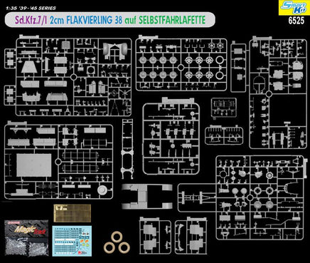 1/35 Dragon Models Sd.Kfz.7/1 2cm Flakvierling 38 Auf Selbstfahrlafette - 6525