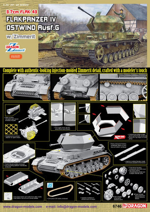 1/35 Dragon Models Flak 43 Flakpanzer IV "Ostwind" w/Zimmerit - 6746