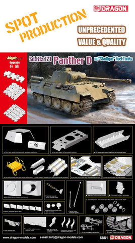 1/35 Dragon Models Panther D with "Stadtgas" Fuel Tanks - 6881
