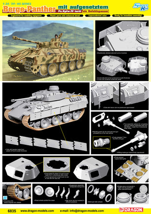 1/35 Dragon Models Bergepanther Mit Aufgesetztem - 6835