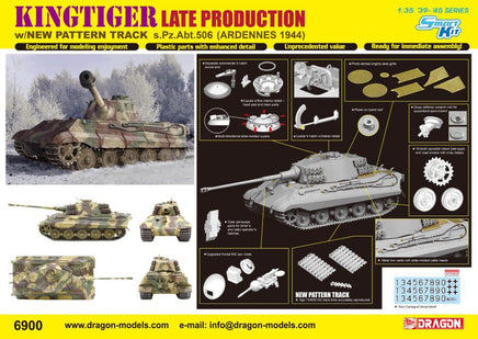 1/35 Dragon Models Kingtiger Late Production w/New Pattern Track S.Pz.Abt.506 Ardennes 1944 - 6900