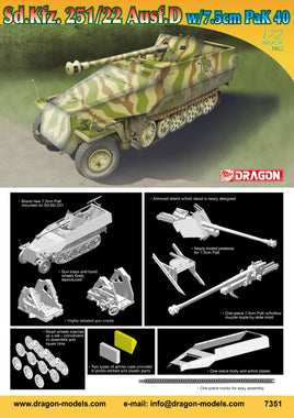 1/72 Dragon Models Sd.Kfz.251/22 Ausf.D w/7.5cm Pak 40 - 7351