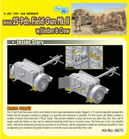 1/35 Dragon Models British 25-Pdr. Field Gun Mk.II w/Limber & Crew - 6675