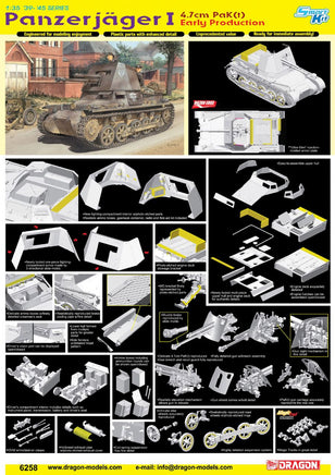 1/35 Dragon Models 4.7cm Panzerjager I Early Production - 6258