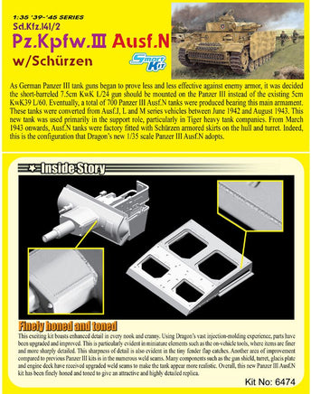 1/35 Dragon Models Pz.Kpfw.III Ausf.N w/Schurzen - 6474