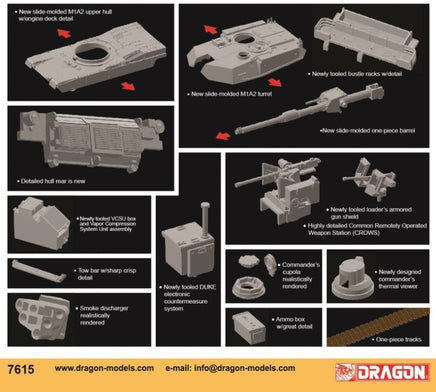 1/72 Dragon Models M1A2 SEP V2 Tank - 7615