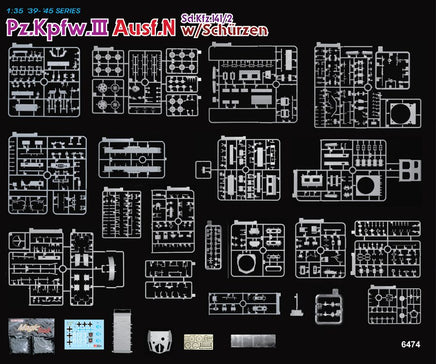 1/35 Dragon Models Pz.Kpfw.III Ausf.N w/Schurzen - 6474