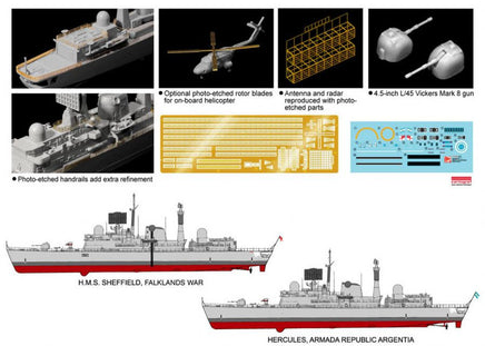 1/700 Dragon Models H.M.S. Sheffield Type 42 Destroyer - 7133