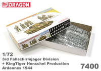 1/72 Dragon Models 3rd Fallschirmjager Division + Kingtiger Henschel - 7400