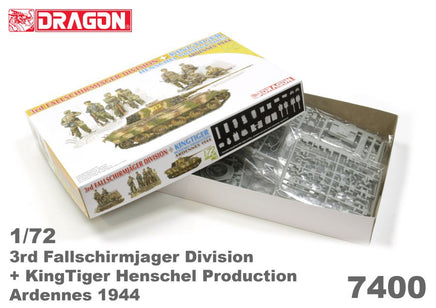 1/72 Dragon Models 3rd Fallschirmjager Division + Kingtiger Henschel - 7400