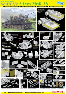 1/35 Dragon Models Sd.Kfz.7/2 3.7cm Flak 36 - 6541