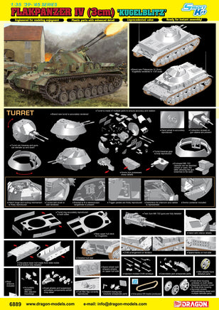 1/35 Dragon Models Flakpanzer IV (3cm) 'Kugelblitz' (Smart Kit) - 6889