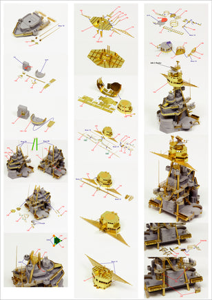 1/350 Pontos Model USS BB-35 Texas 1945 Detail up set (20B Deck Blue Decl) 35024FB