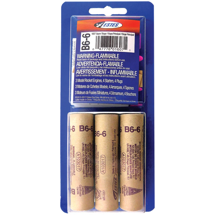 Estes Rockets B6-6 Engines 3pk 10037