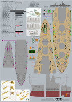 1/350 Pontos Model USS BB-35 Texas 1945 Detail up set (Teak tone Deck) 35024FN