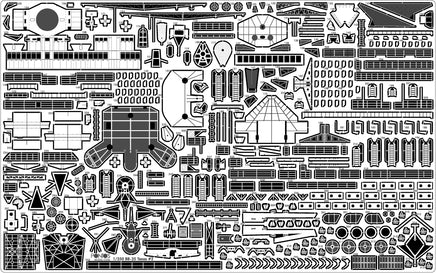 1/350 Pontos Model USS BB-35 Texas 1945 Detail up set (Teak tone Deck) 35024FN