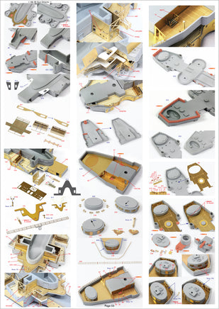 1/350 Pontos Model USS BB-63 Missouri 1945 Detail up set (20B Deck Blue) 35026FB