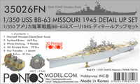 1/350 Pontos Model USS BB-63 Missouri 1945 Detail up set (Teak Tone) 35026FN