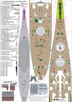 1/350 Pontos Model USS BB-63 Missouri 1945 Detail up set (Teak Tone) 35026FN