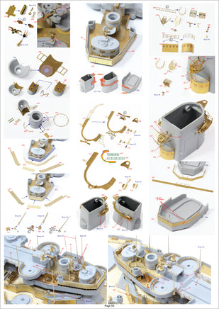 1/350 Pontos Model USS BB-63 Missouri 1945 Detail up set (Teak Tone) 35026FN