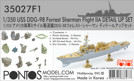 1/350 Pontos Model USS DDG-98 Forrest Sherman Flight IIa Detail Up Set 35027F1