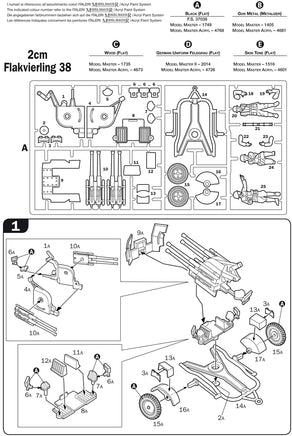 1/72 Italeri German Gun Set Pak35/Pak40/Flak38 - 7026