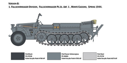 1/35 Italeri Sd.Kfz. 10 Demag D7 with German Paratroops 6561