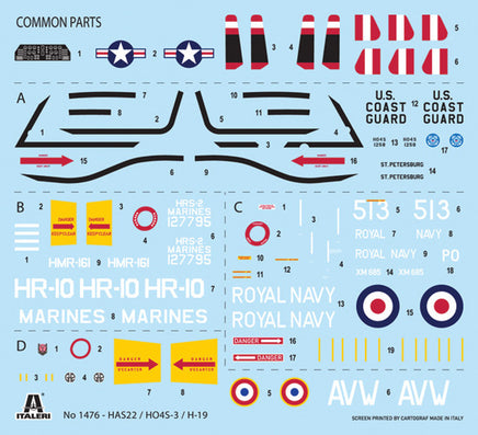 1/72 Italeri HO4S-3 / HAS.7 / H-19 - 1476