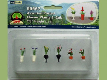 HO Scale JTT - Assorted Potted Flower Plants 2 - 95567