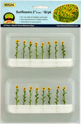 O Scale JTT - Sunflowers 2" 16/pk - 95524