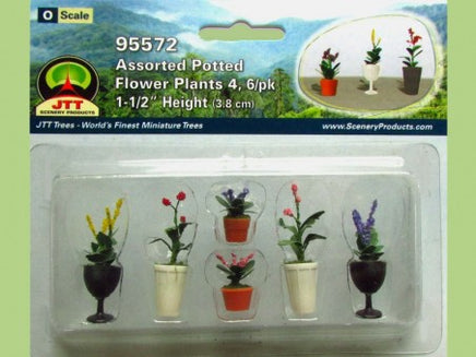 O Scale JTT - Assorted Potted Flower Plants 4 - 95572