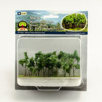 N Scale JTT - Woodsedge: 2" - 2.5" Green 15/pk - 95616