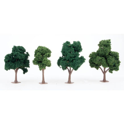 Multi Scale JTT - Deciduous 4 to 5" Green 4pcs - 92132