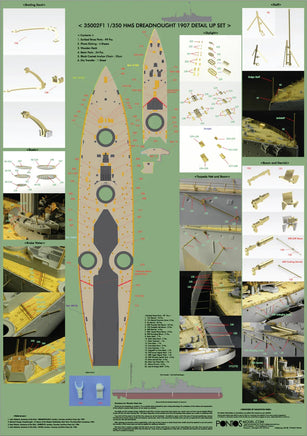 1/350 Pontos Model HMS Dreadnought Detail Up Set 35002F1