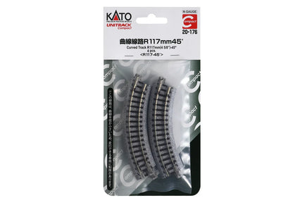 N Kato 117mm (4 5/8") Radius 45º Curve Track 20176 - MPM Hobbies